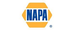 The napa logo is yellow and blue and looks like a stop sign.