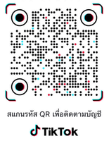 TikTok QR code with Thai text “scan the QR code to follow the account”