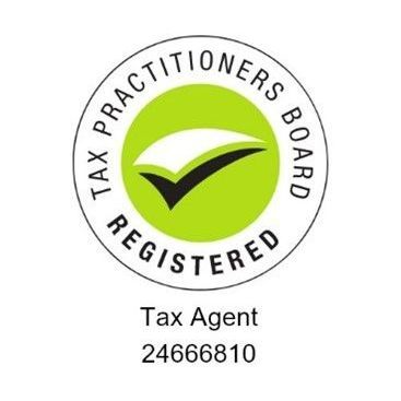 Tax Practitioners Board Registered logo, green and white checkmark, text: Tax Agent 24666810. Tax Practitioners Board Registered logo, green and white checkmark, text: Tax Agent 24666810.