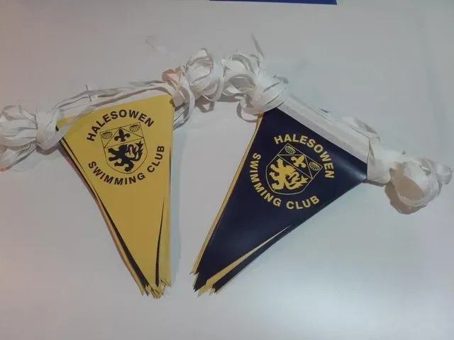 Ein Paar Flaggen für den Halesowen Swimming Club