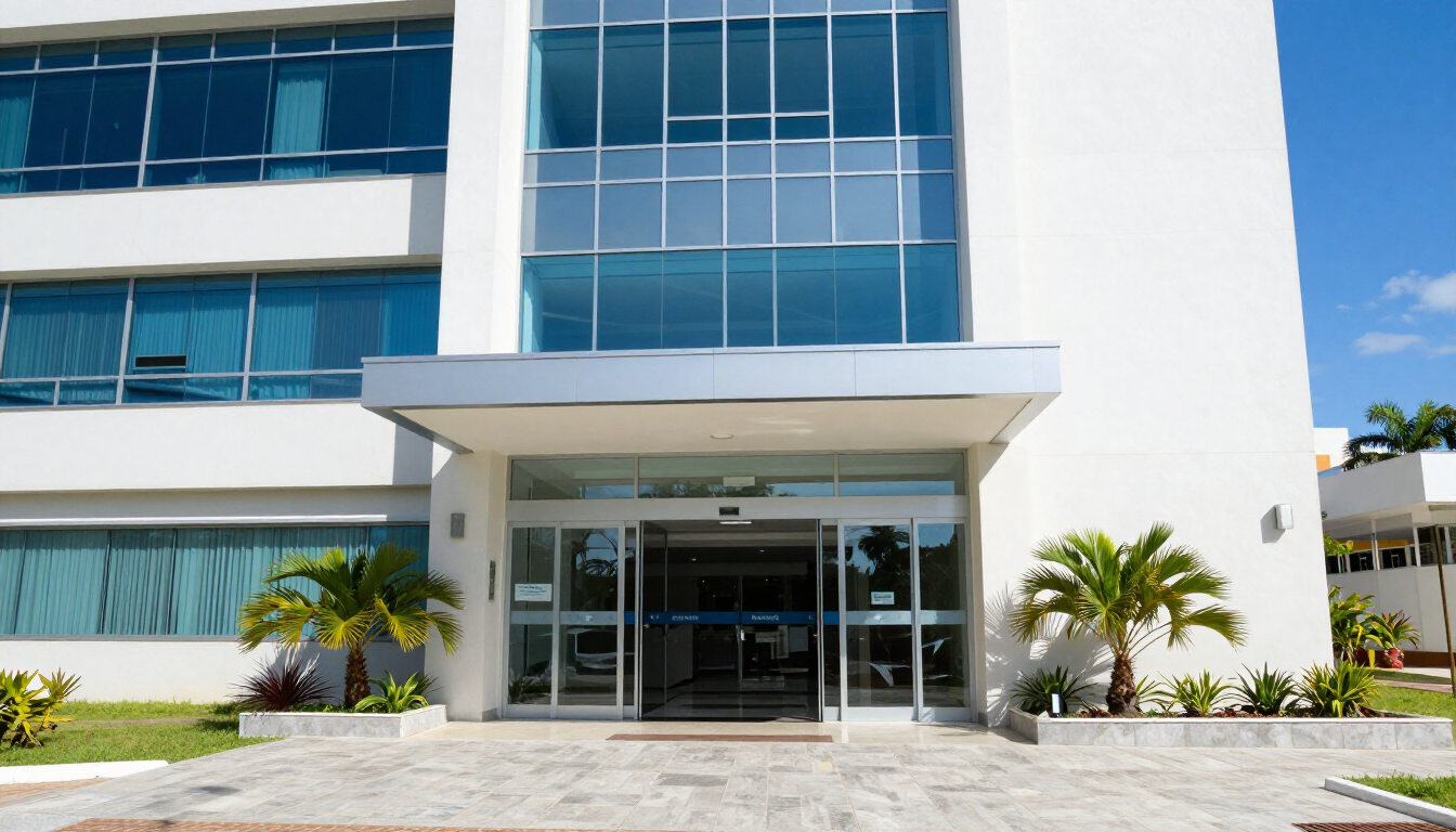Fachada de hospital moderno em Salvador, Bahia, representando o plano SulAmerica Direto.
