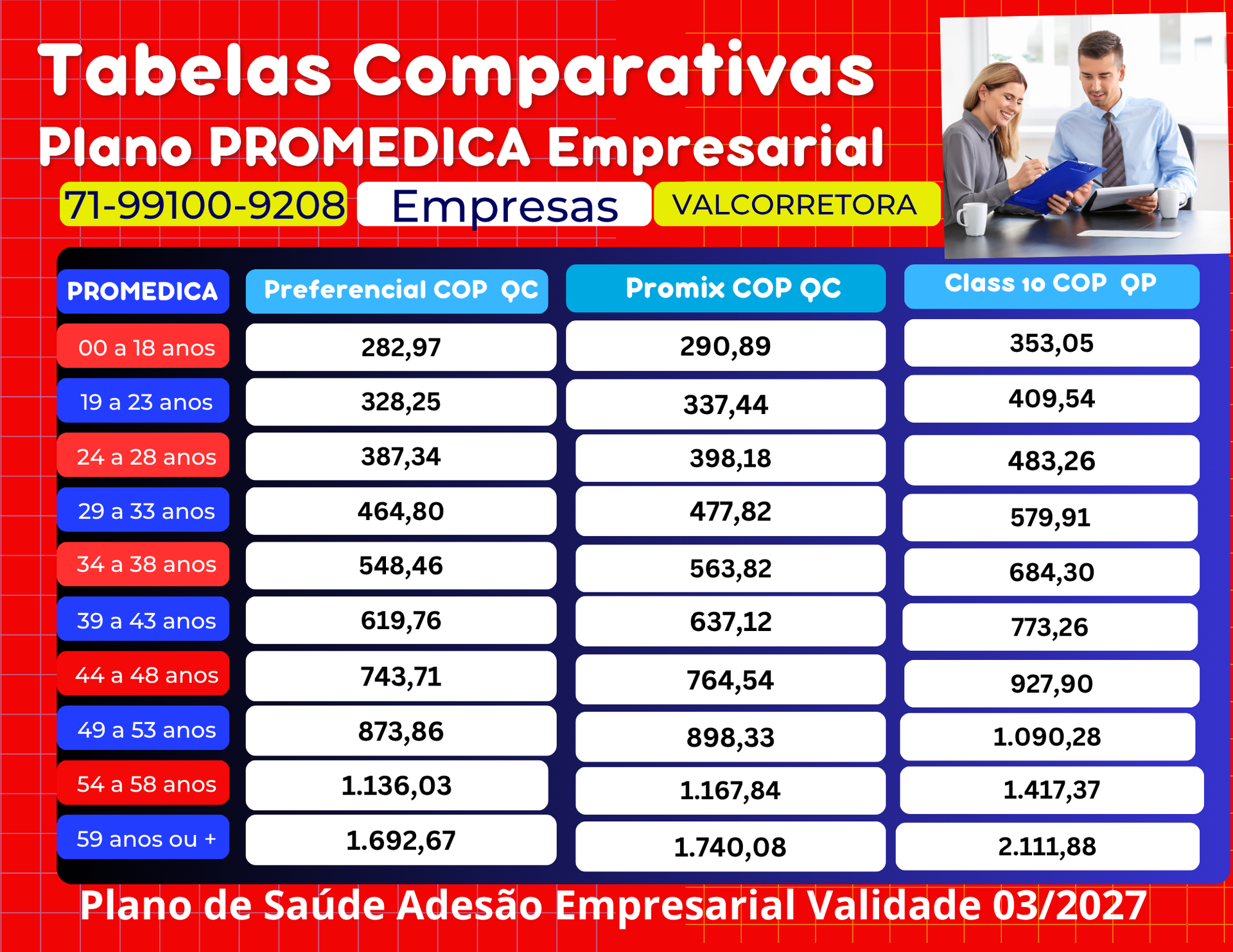 Tabelas Preços Planos Empresariais