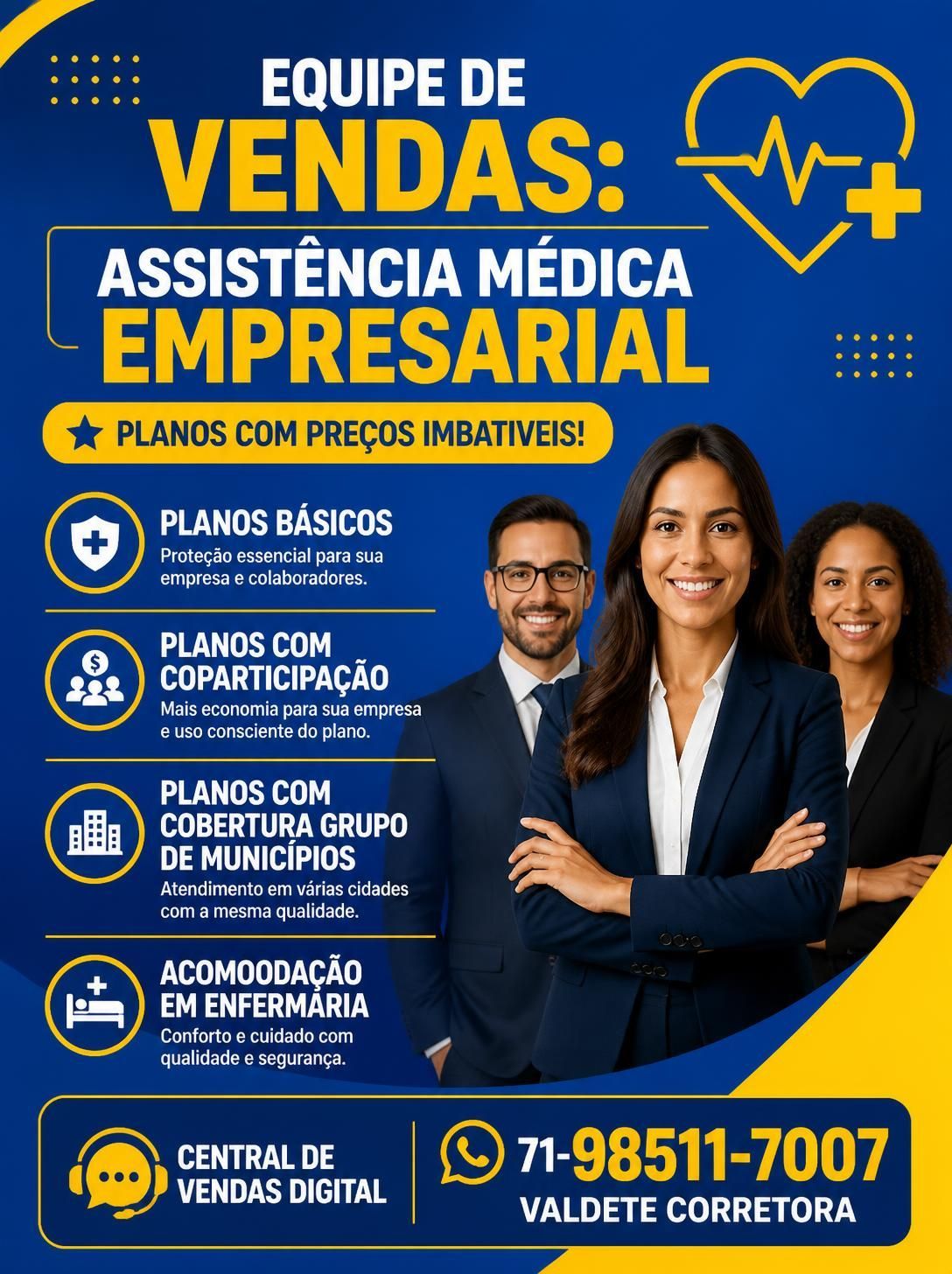 plano de saude empresarial, plano de saude para empresas, telefone corretor vendas de planos de saude, plano de saude na bahia, plano de saude em sao paulo-sp, plano de saude em brasilia-df, plano de saude em maranhão, valconsultora plano de saude