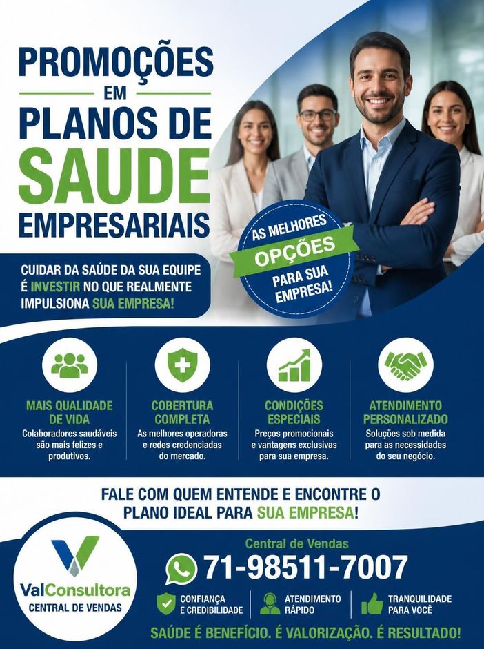 plano de saude empresarial, plano de saude para empresas, telefone corretor vendas de planos de saude, plano de saude na bahia, plano de saude em sao paulo-sp, plano de saude em brasilia-df, plano de saude em maranhão, valconsultora plano de saude