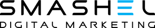 SMASHEL Digital Marketing logo in black and blue text on a white background