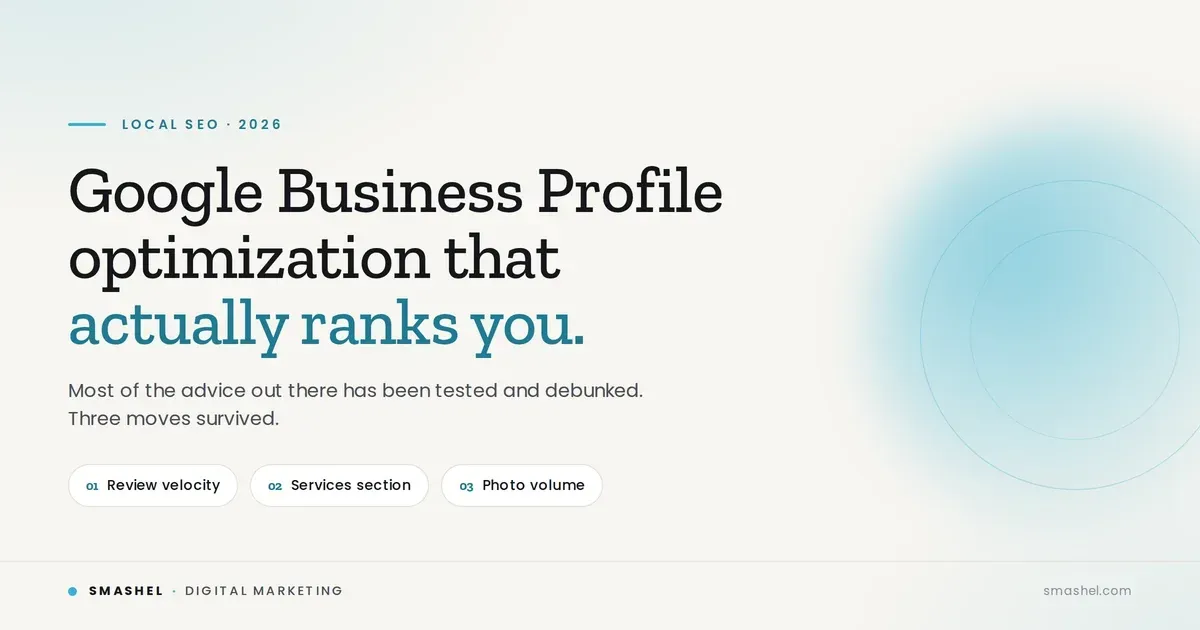 Google Business Profile optimization guide showing the three moves that rank you in the Map Pack