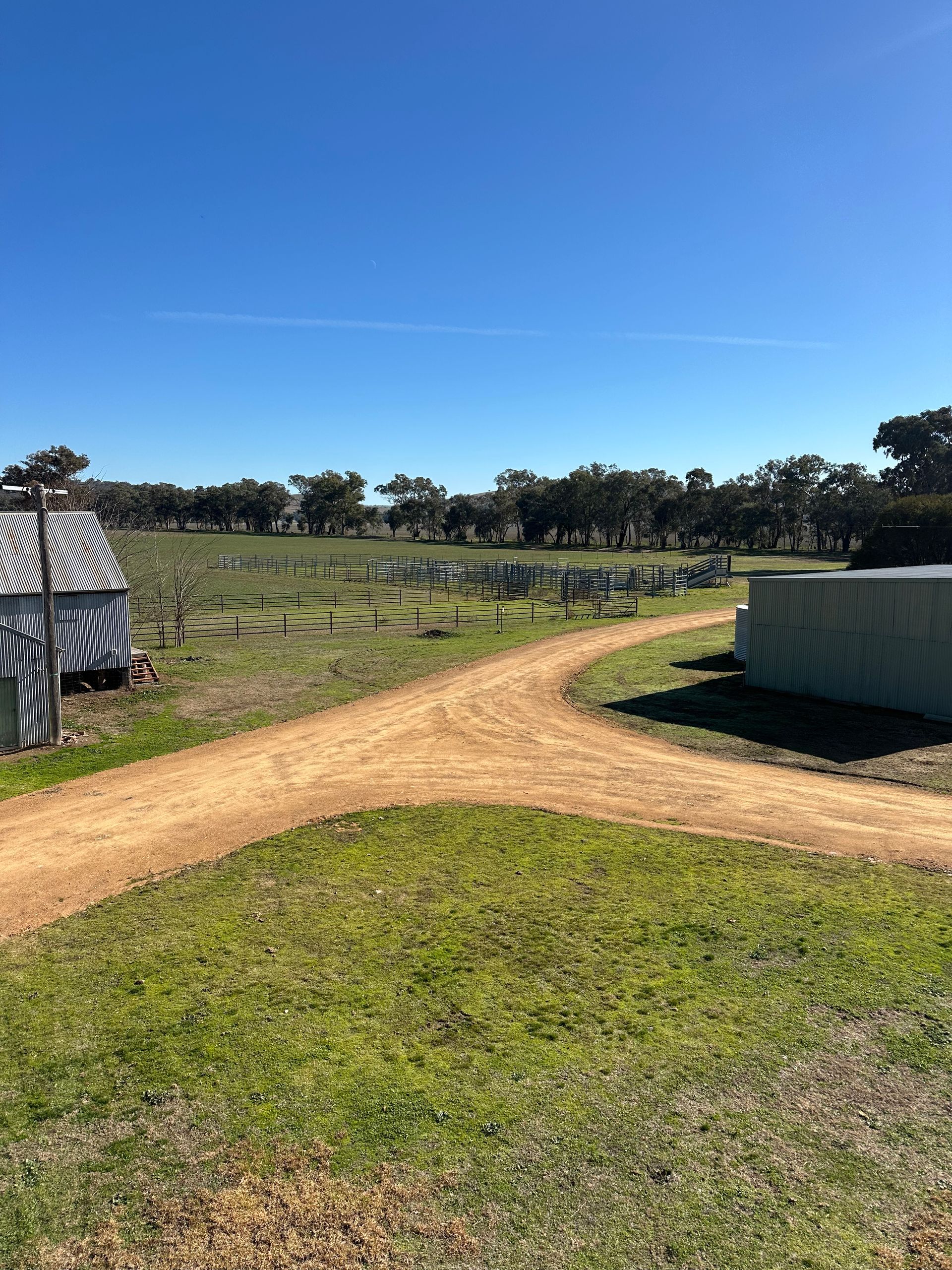 New built, and graded farm access road , showcasing professional rural & agricultural earthworks.