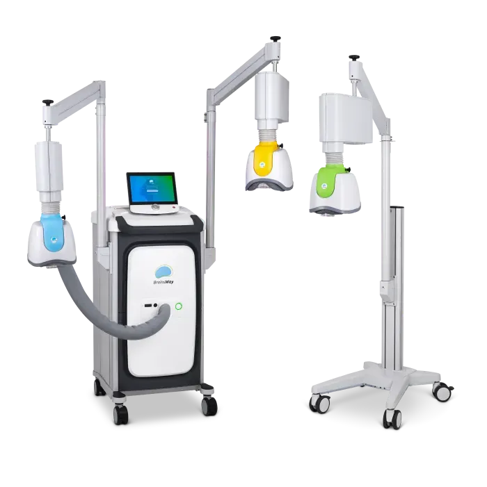 Robotic surgical system with three arm-mounted tools and a control console on wheels