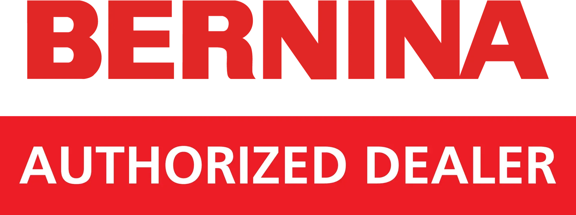 BERNINA Authorized Dealer logo in red and white