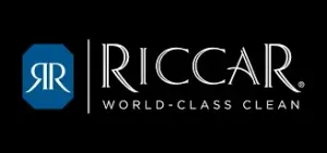 Riccar logo with blue shield icon and white text, “WORLD-CLASS CLEAN” on black background Riccar logo with blue shield icon and white text, “WORLD-CLASS CLEAN” on black background