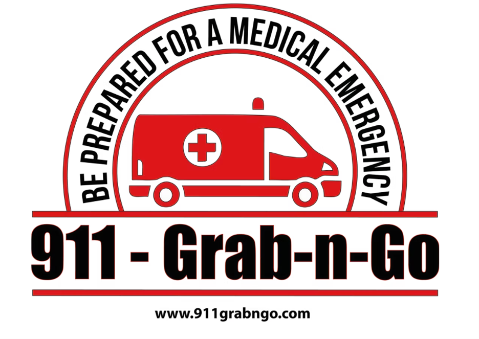 Logo showing 911 Grab-n-go with a red ambulance
