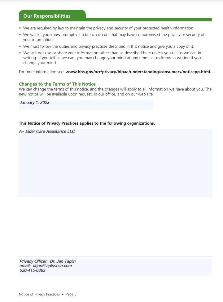 HIPAA PRIVACY POLICY IN DOWNLOADABLE FORMAT
