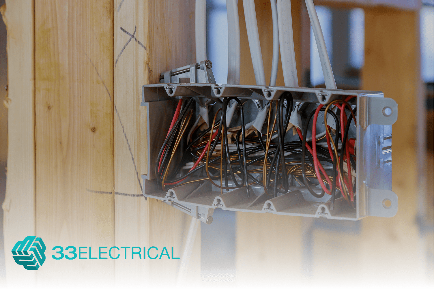 Exposed electrical wiring in residential junction box