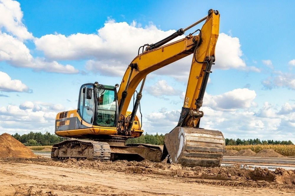 A Excavator on A Construction Site — Barry Brown Rural Contracting Service in Tinonee, NSW