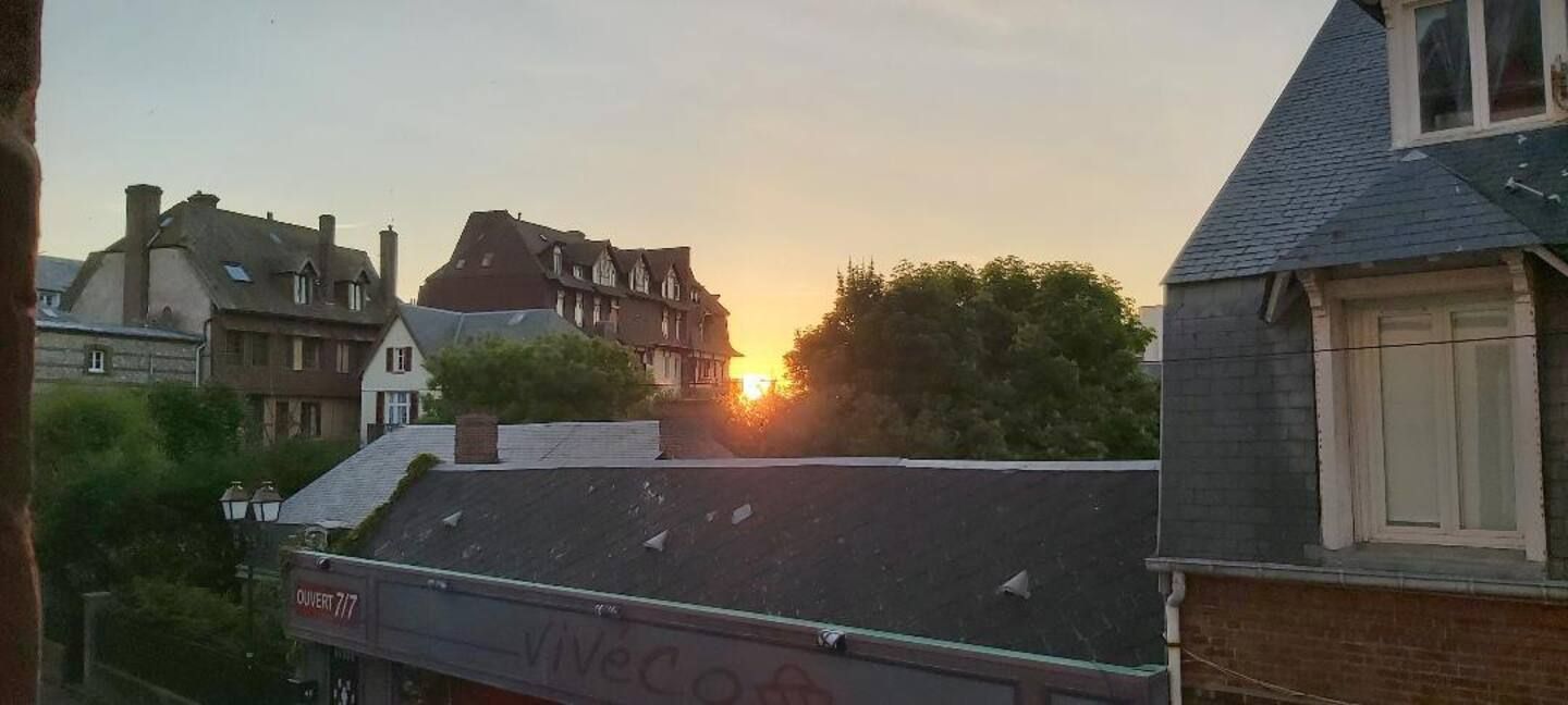Vue sur le coucher de soleil