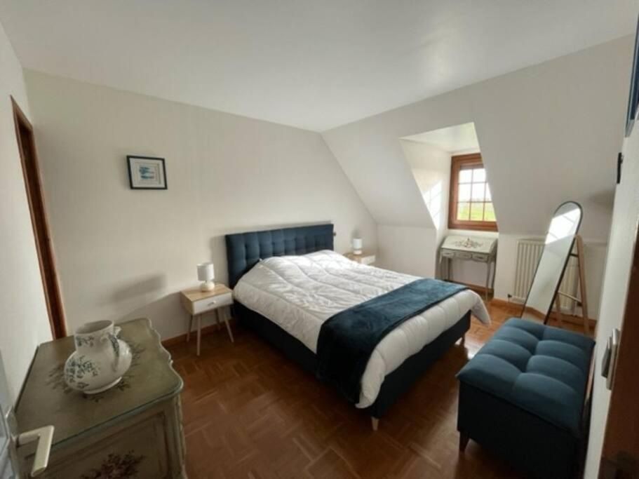 Photo de la première chambre du gite