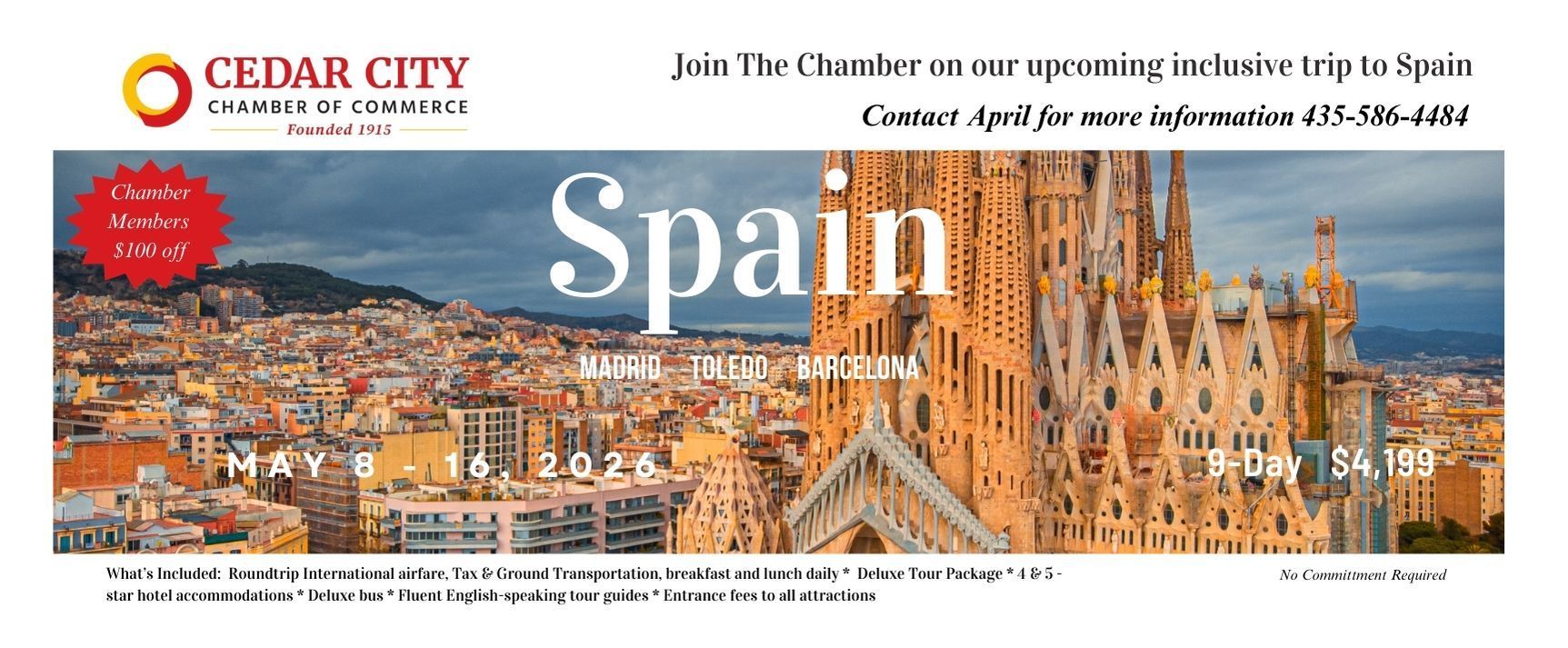 flyer advertising Spain chamber trip