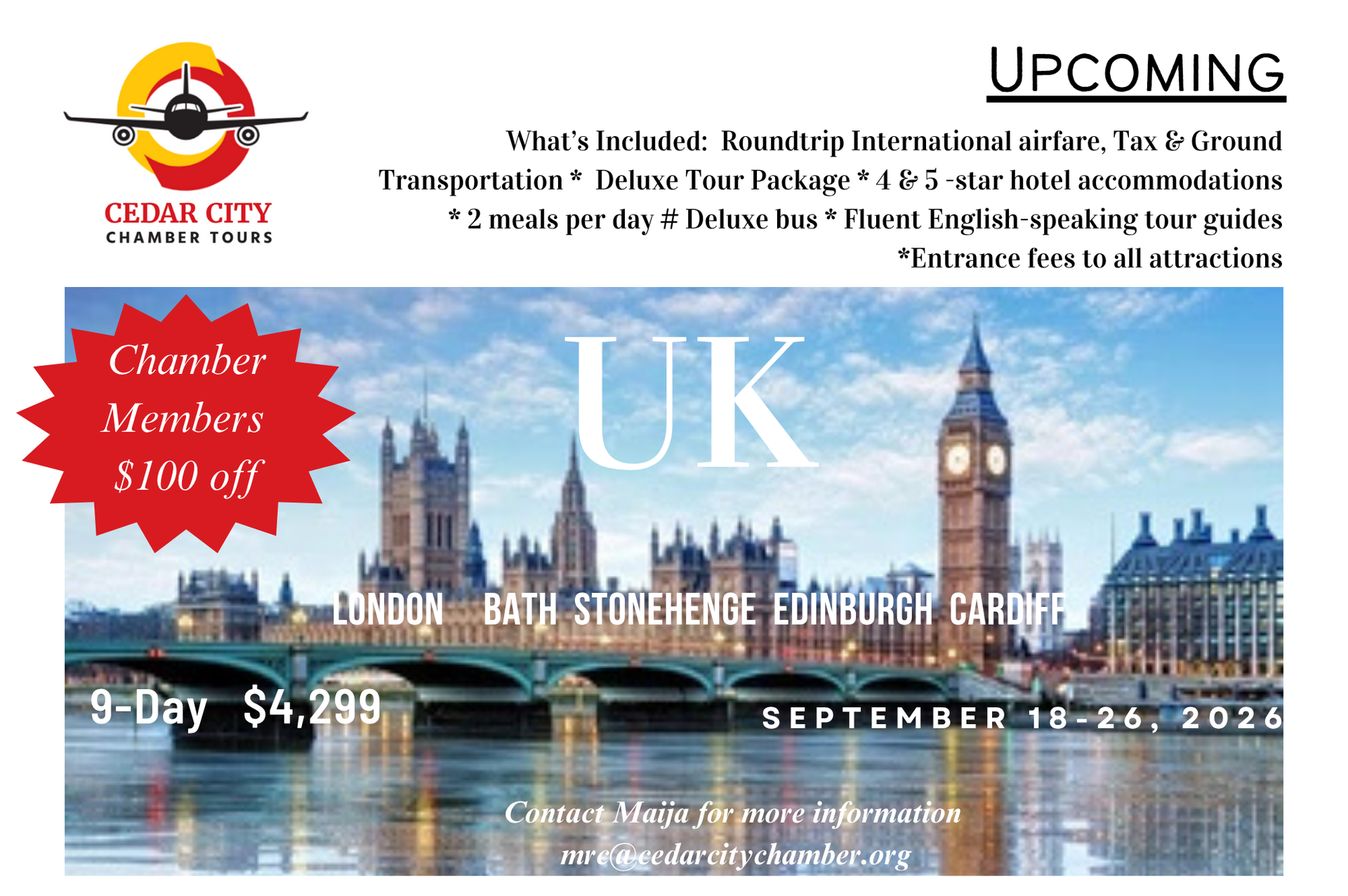 Promotional Flyer for UK Chamber Trip