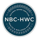 Navy blue and white circular seal: