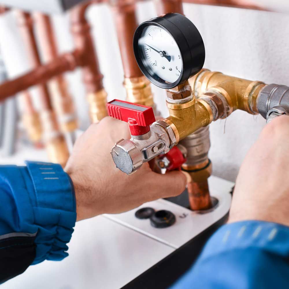 Plumbing concept or service worker.