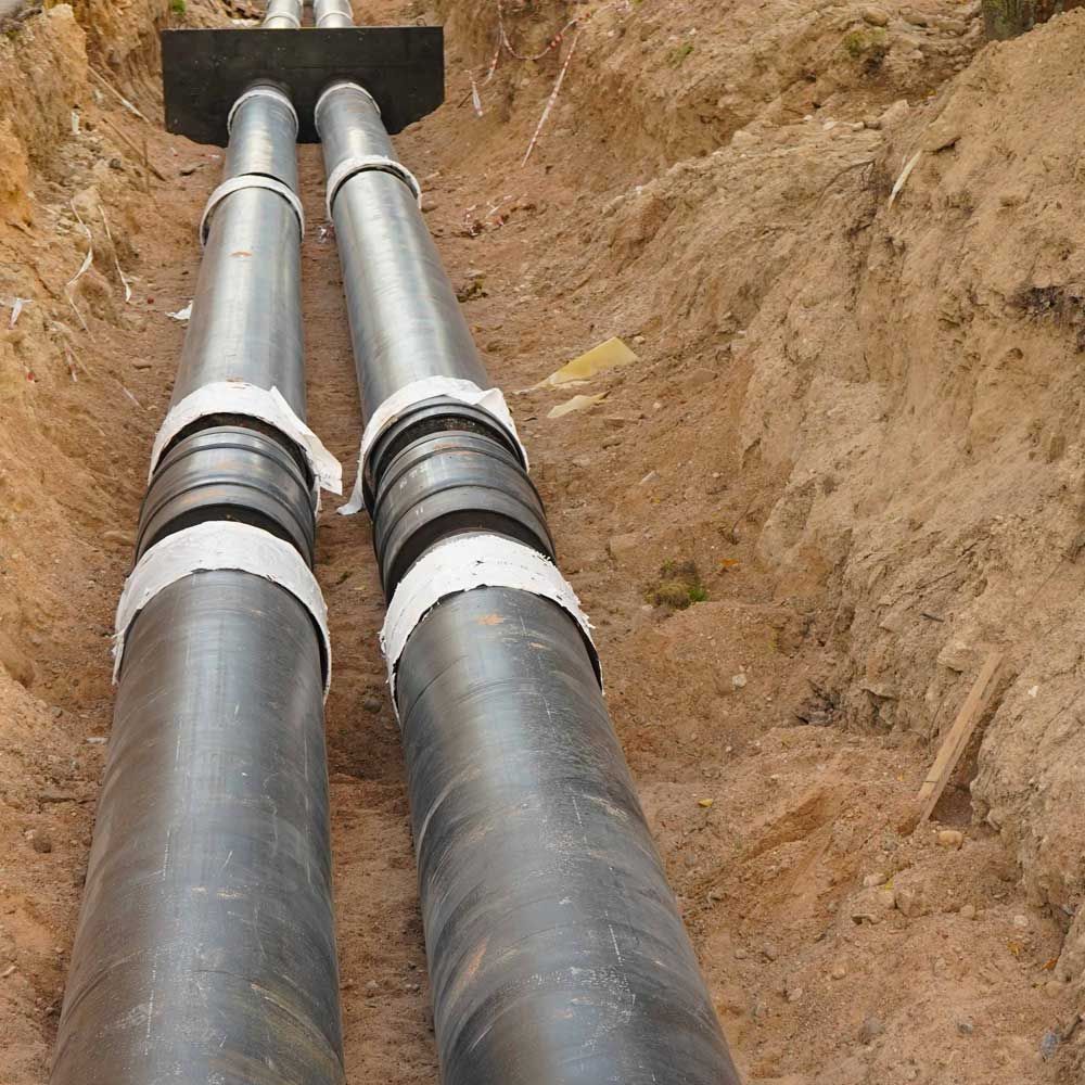 Installation of the distribution unit of heating and water supply network. 