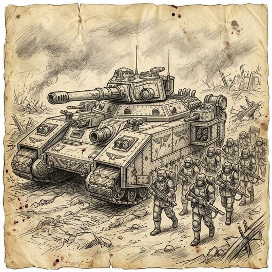 A group of soldiers are standing in front of a large tank