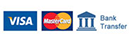 A visa , mastercard , and bank transfer logo on a white background.