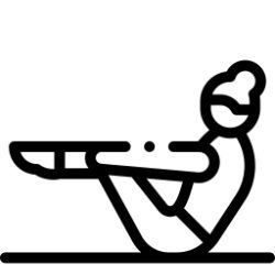 A person is doing a pilates exercise on a mat.