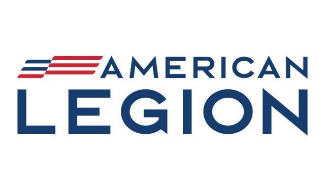 American Legion logo with red stripes and blue text on a white background