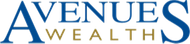 Avenues Wealth logo in blue and gold text on a white background