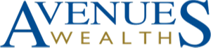 Avenues Wealth logo in blue and gold text on a white background