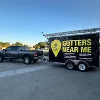 Truck towing a trailer that says 