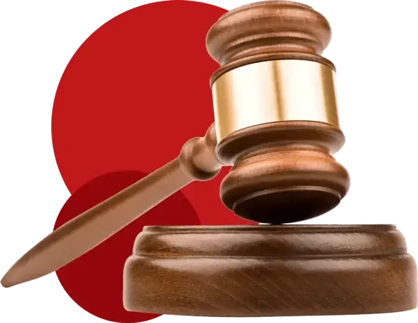 Wooden gavel on block