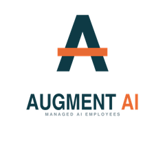 Logo: Brain icon split, blue and gray, over 