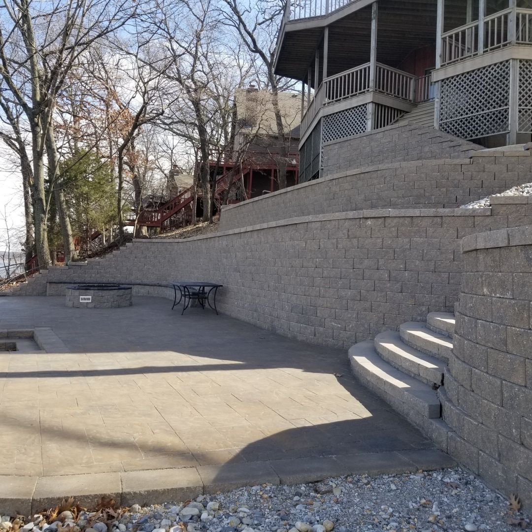 lakefront retaining wall in Grove OK