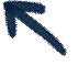 A blue arrow pointing up on a white background.