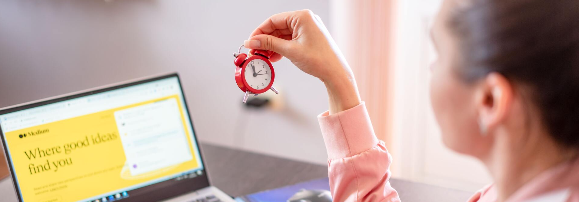 woman with timer