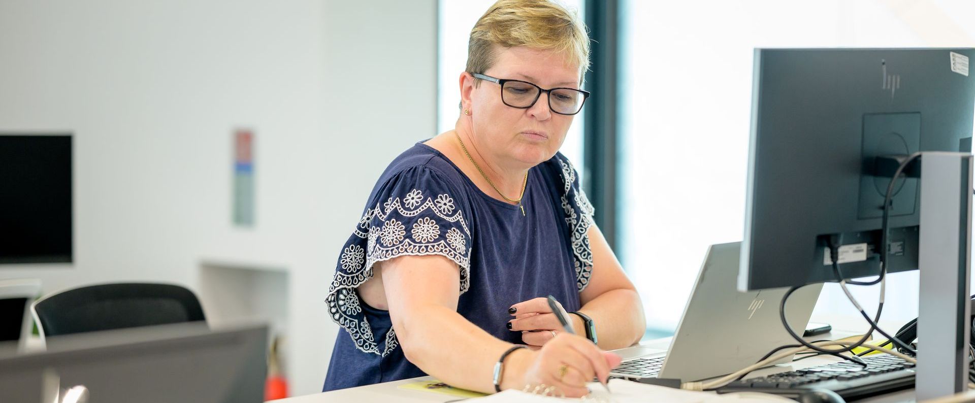 woman working in office