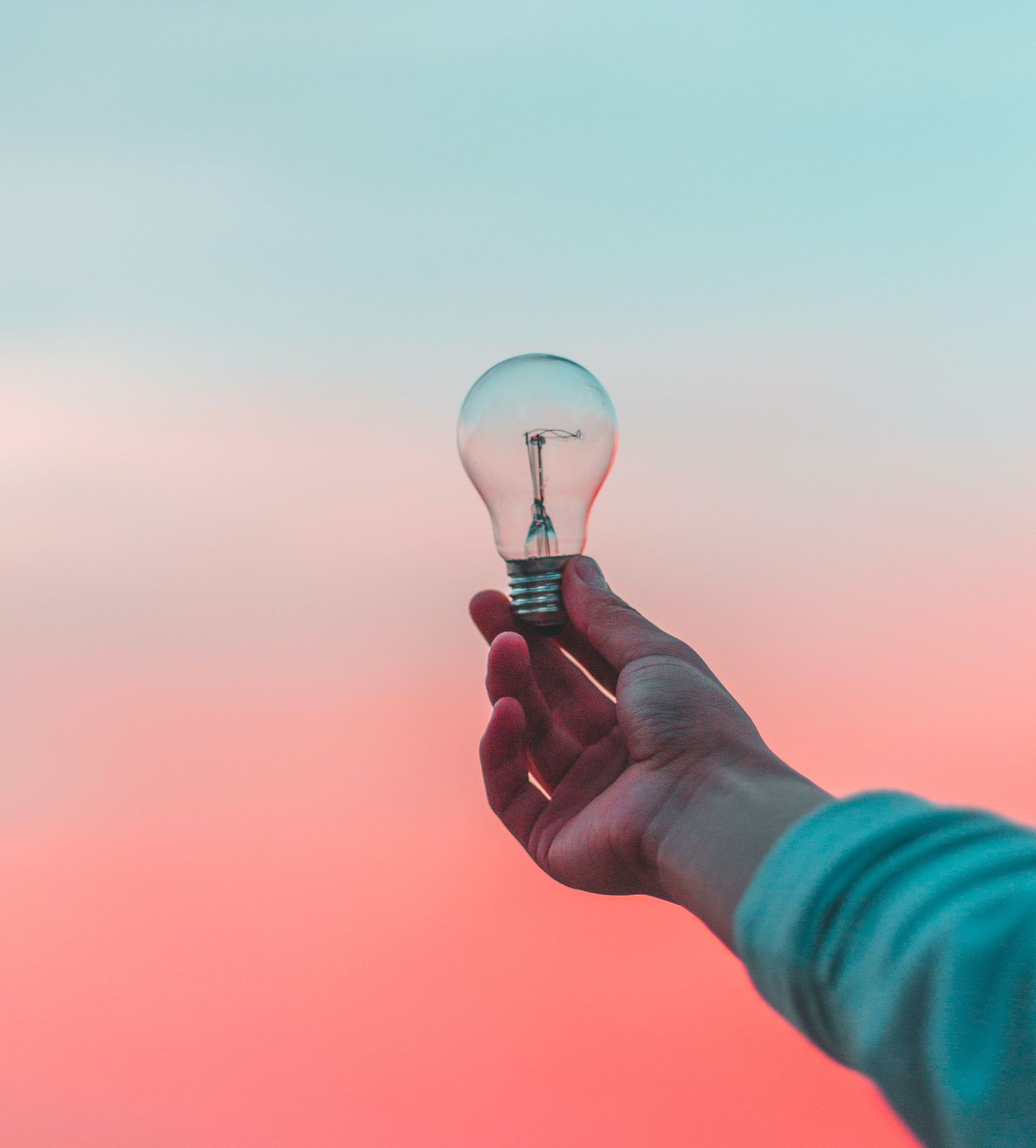holding a lightbulb