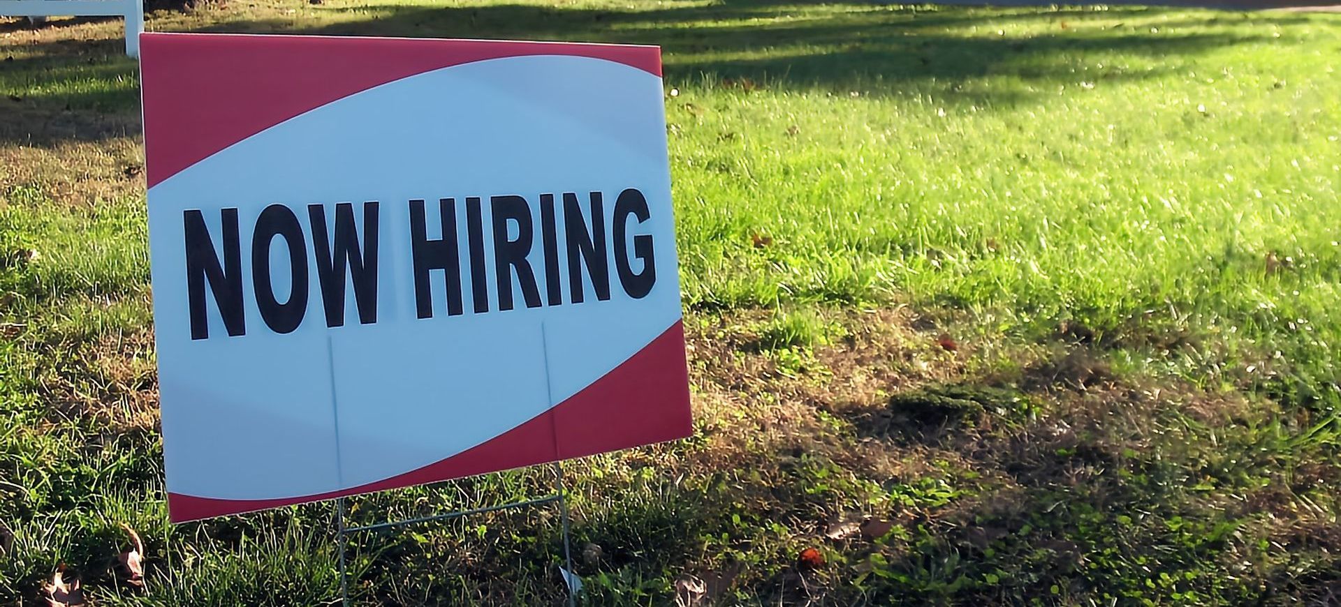 now hiring sign