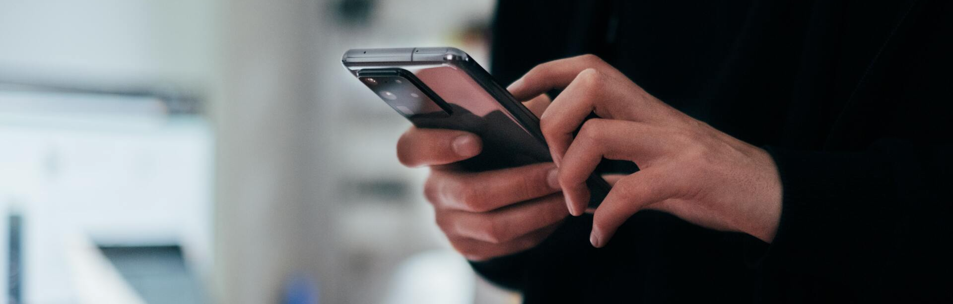 person using smartphone