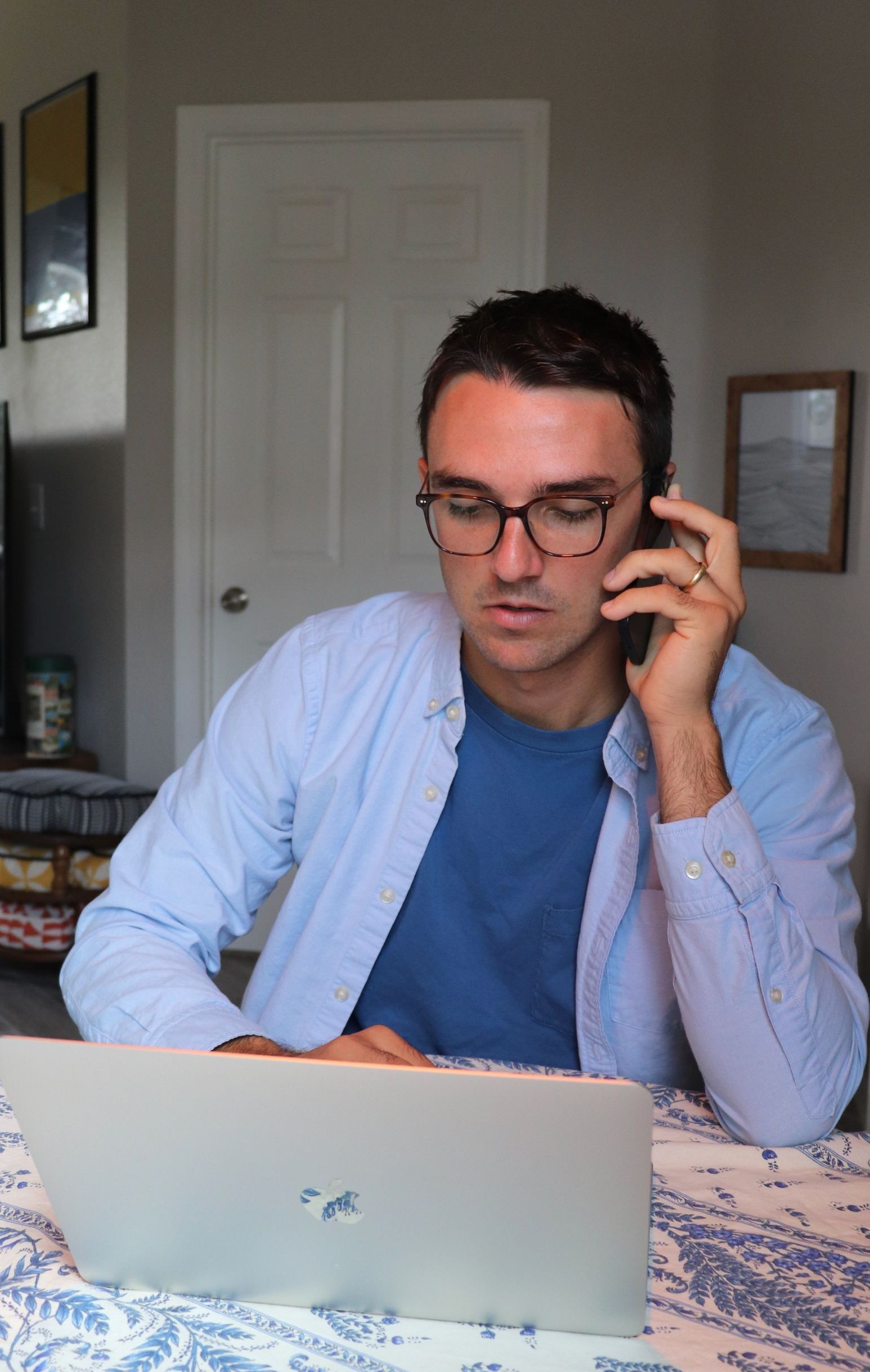 man talking on phone