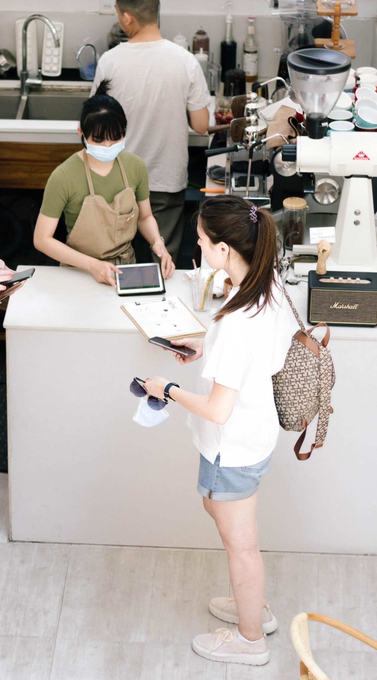 women in shop