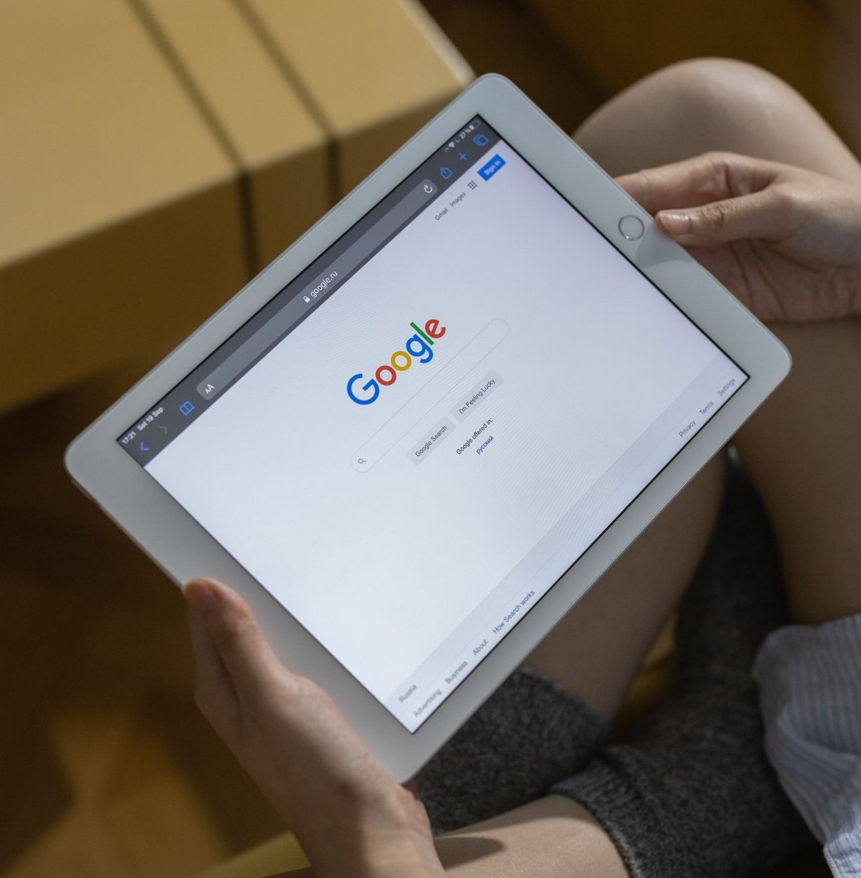 google search on tablet