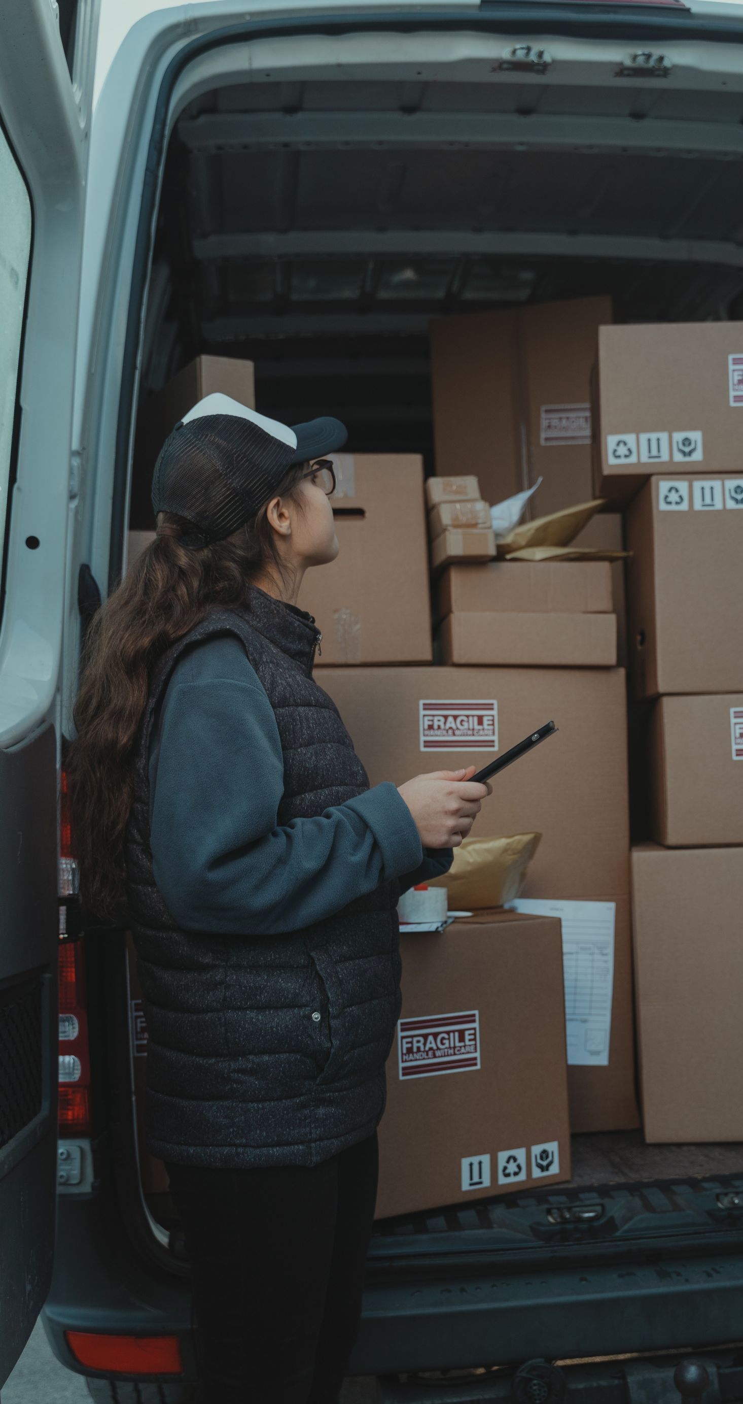 boxes in a truck