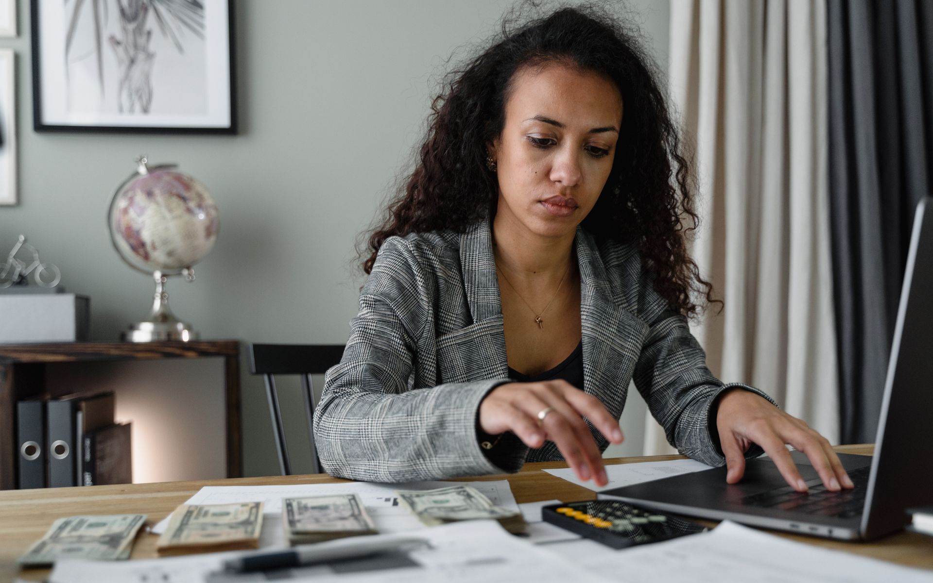 woman doing calculations