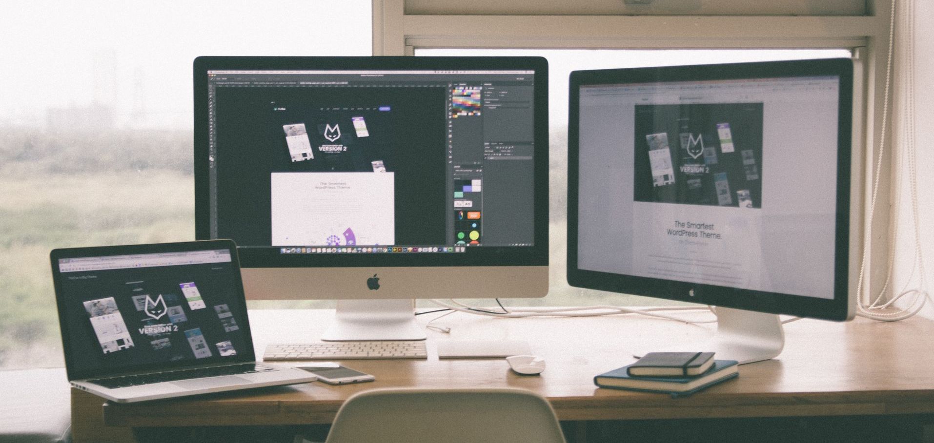 website on monitors and laptop
