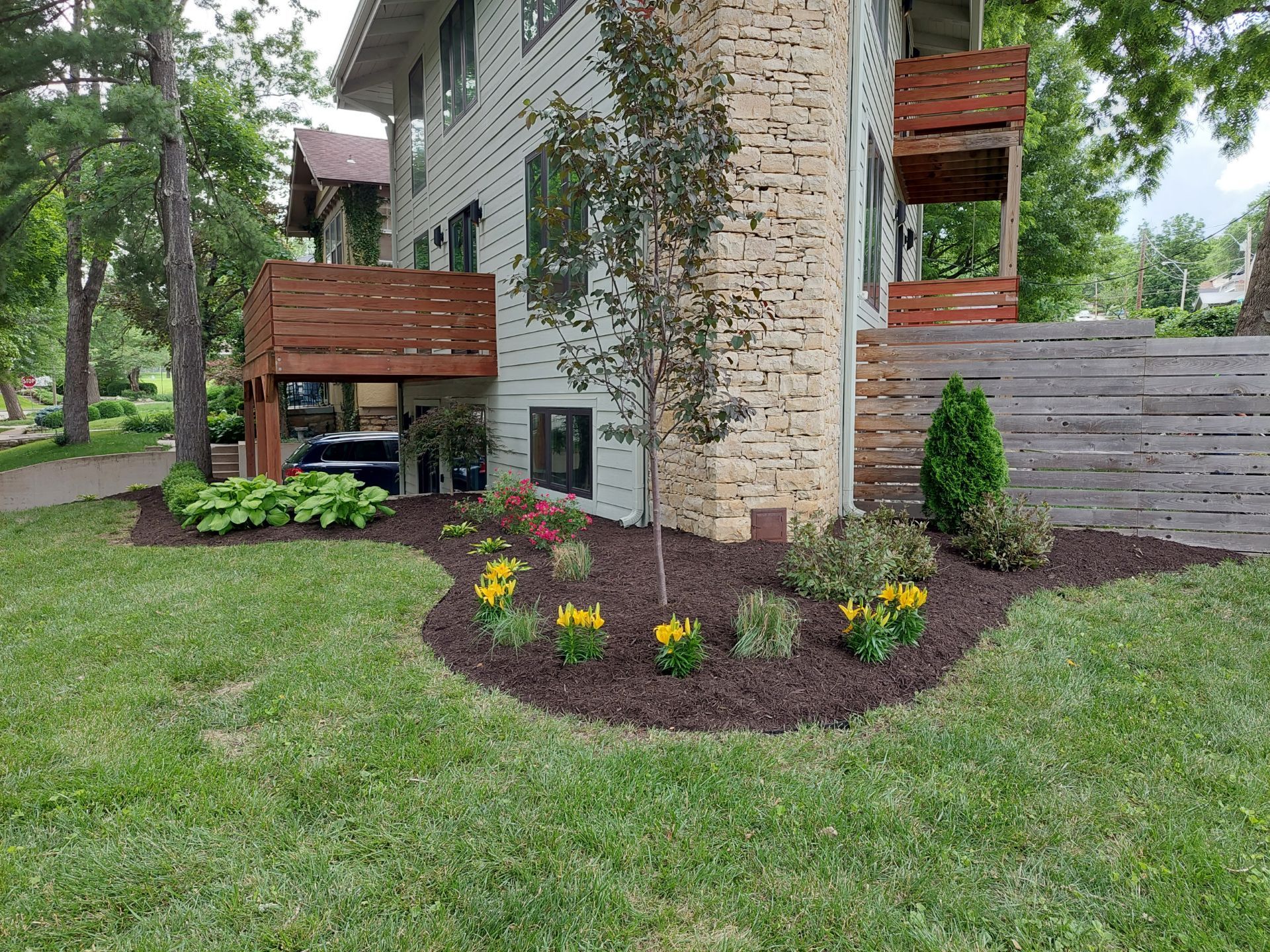 SES Landscape kansas city, mulching lawn