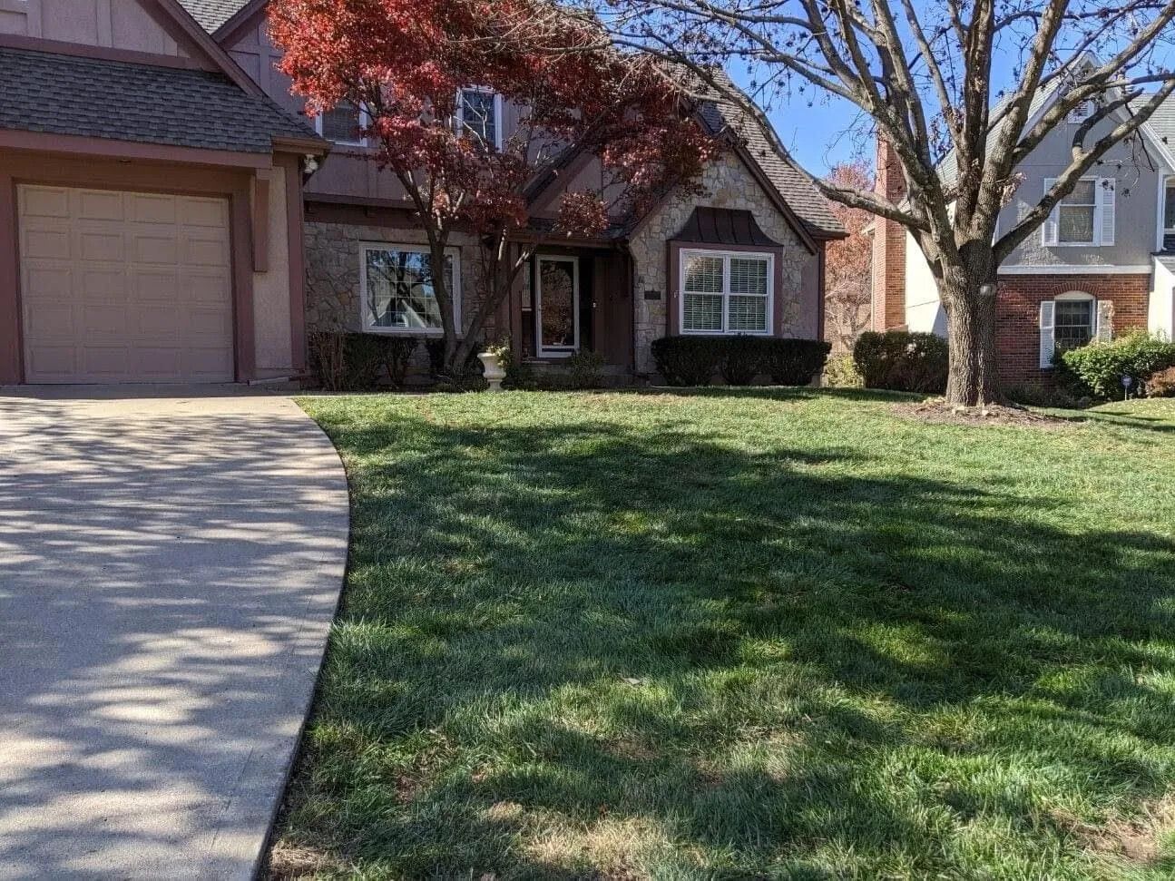 front yard of home in fall