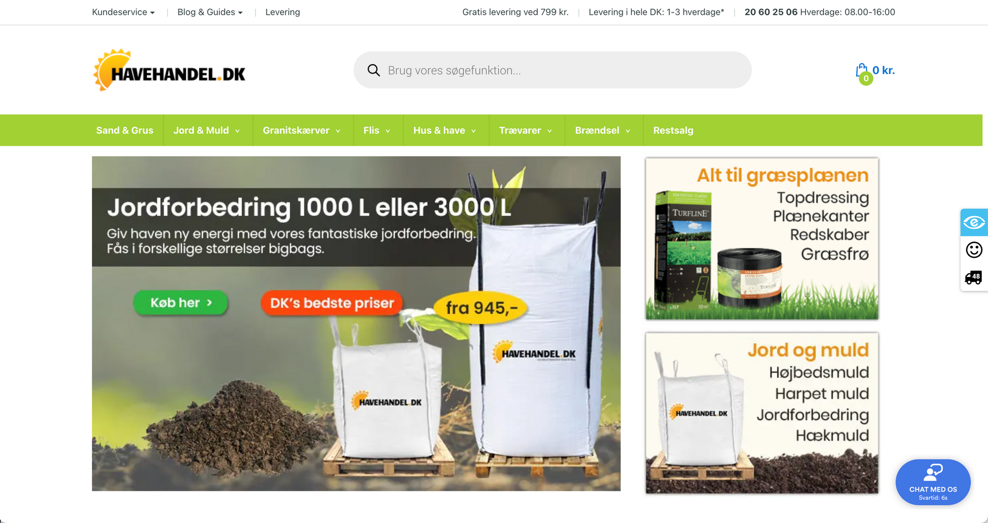 Forsiden på havehandel.dk